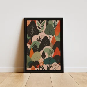 Quadro abstrato botânico